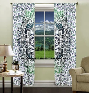 Algodón Indio Tresillo Mandala Estampado Decorativo Persianas Puerta Ventana - Imagen 1 de 3