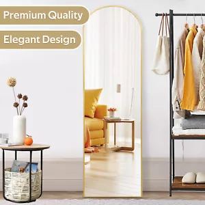 59"x16" Golden Arched Full Length Mirror, Standing Leaning / Mounted Hanging - Picture 1 of 6