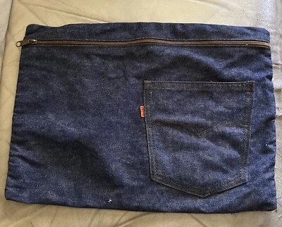 Vintage 1982 Levis Orange Tab San Francisco Pouch Bag Denim Zipper 17x12 - Image 1 of 4