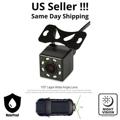 Backup Camera Rearview Universal Mount Wide Angle 8 LED for ALPINE Car Radio - Image 1 of 4