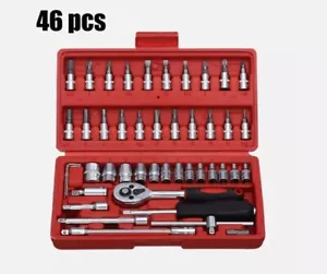 46pcs Ratchet Wrench Hand Repair Kit Socket Tool Set For Auto Car Repairing - Picture 1 of 24