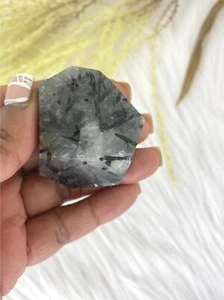 Tourmaline Quartz Freeform - 47MM Tourmalinated Quartz Geometric Freeform - Picture 1 of 7