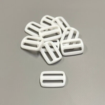 25mm 3 Bar Slides Plastic Tri Glide In White For Webbing Tapes Collars Straps - Image 1 of 4