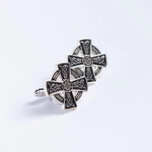 Celtic Cross Cufflinks Unique Irish Jewelry for Men Perfect Celtic Wedding - Picture 1 of 1