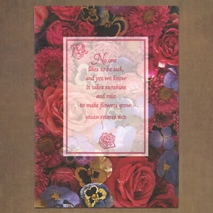 Unused Vintage HELEN STEINER RICE Gibson Religious Get Well Card, Rose Flowers - Picture 1 of 6
