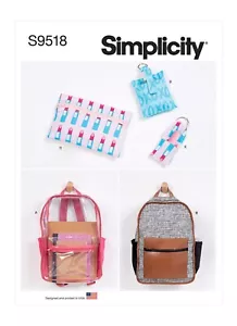 Simplicity 9518 BACKPACKS ACCESSORIES ORGANISERS Simplicity Sewing Pattern - Picture 1 of 5