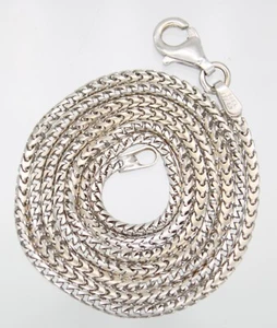 ITALIAN 14KT WHITE GOLD 2.2MM MODIFIED WHEAT STYLE 18" CHAIN - Picture 1 of 12