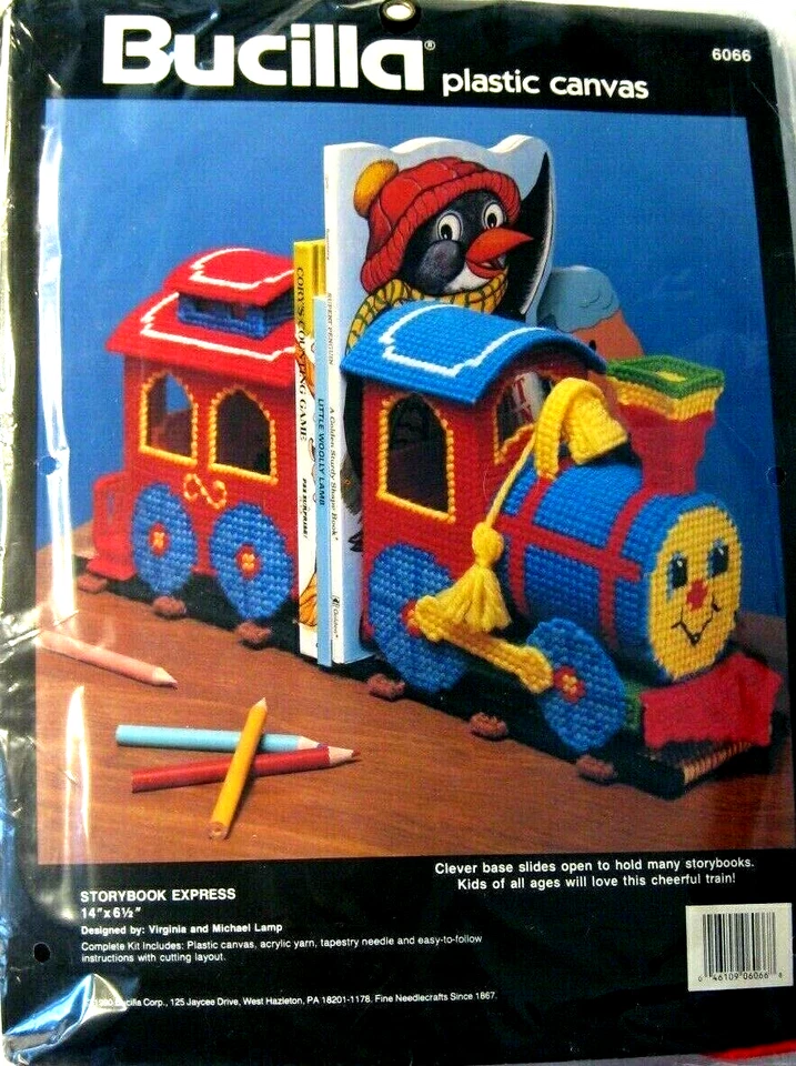 Bucilla Plastic Canvas Kit 6066 Storybook Express Train Bookends