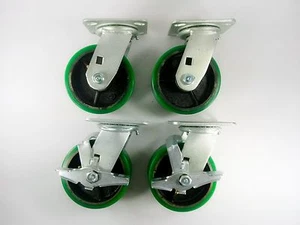 5" x 2" Polyurethan auf Gusseisen - drehbar (2EA) & drehbar mit Bremse (2EA) - Bild 1 von 6