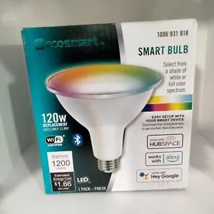 EcoSmart 120-Watt Equivalent Smart Hubspace PAR38 Color Changing CEC LED Light - Picture 1 of 3