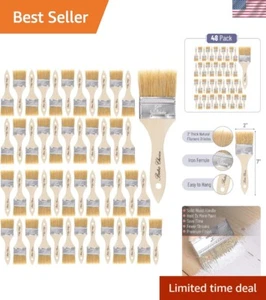48 Natural Bristle Chip Paint Brushes, 2-Inch Wide - Ideal for Painting Projects - Picture 1 of 10