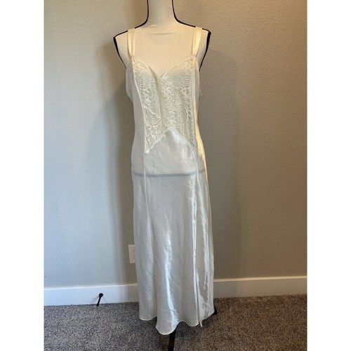 UNDERCOVER Abito slip Victoria’s Secret vintage etichetta oro lingerie avorio raso pizzo grande