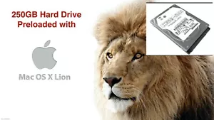 APPLE MACBOOK OS X LION 10.7.5 MAC PRELOAD 250GB SATA 2.5 HARD DRIVE PLUG & PLAY - Picture 1 of 5