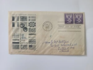 Vintage FDC First Day Cover North Atlantic Treaty Association NATO 1952 - Picture 1 of 1