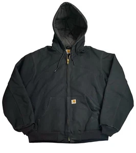 Chaqueta con Capucha Vintage Carhartt J140 Negra Forrada Unión Hecha en EE. UU. XL Alta - Imagen 1 de 14