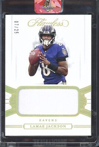 2020 Lamar Jackson /25 Prime Jersey Patch Flawless Football Panini #P29 Ravens