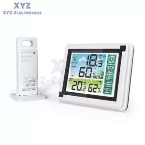 Digital LCD Indoor Outdoor Weather Station Clock Thermometer/Hygrometer Wireless - Picture 1 of 12