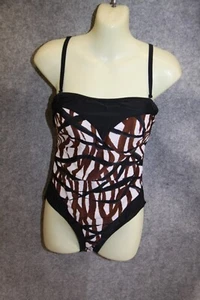 BADEANZUG SCHWIMMANZUG GRÖSSE 40 B SCHWARZ BRAUN WEISS GEMUSTERT SCHAUMSTOFF - Bild 1 von 2