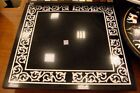 2' black Marble Dining Coffee Corner Center inlay Table Top antique Mosaic o3