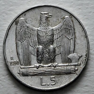 5 lire  silver   RE Vitttorio EMANUELE III  1930   REGNO ITALIA    - Photo 1/2