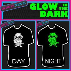 SKULL FACE GLOW IN THE DARK PRINTED TSHIRT - Picture 1 of 1
