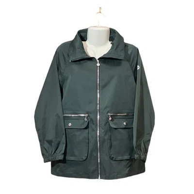 Bernardo Women's Dark Jade Full Zip Jacket w/ Wind Hood Pockets | Size M  - Image 1 of 4