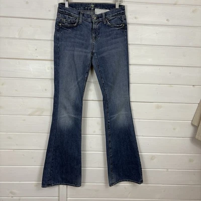 7 FOR ALL MANKIND Jeans Womens Size UK 8 Blue Flared Leg Bootcut Flare Denim Y2K - Image 1 of 4