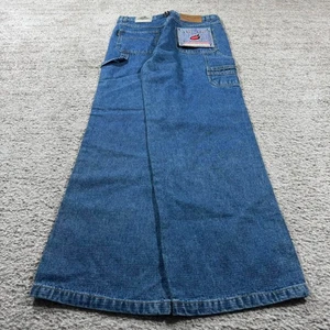 Baggy Y2K Embroidered Stitched Hip Hop Style Skater Carpenter Cargo Denim Jeans - Picture 1 of 7