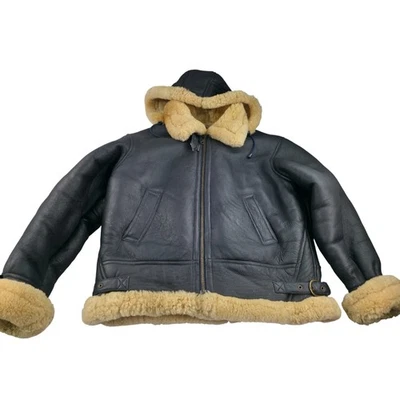 Chaqueta de aviador bombardero Milano de cuero de oveja piel de oveja pesada cremallera completa B-3 2XL Foto 1 de 4