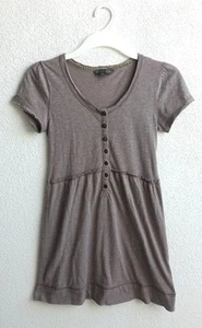REVIEW Shirt Kleid Sommerkleid Kurzarm Basic Knopfleiste Braun Taupe Gr. S - Bild 1 von 3