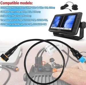 010-12122-10 8Pin Transducer to 12Pin Sounder Adapter Cable Fit Garmin - Picture 1 of 5