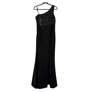 Eliza J One-Shoulder Pailletten Kleid Dress Gr. 8 $ 268 schwarz wunderschönes Kleid! E11 - Bild 1 von 9