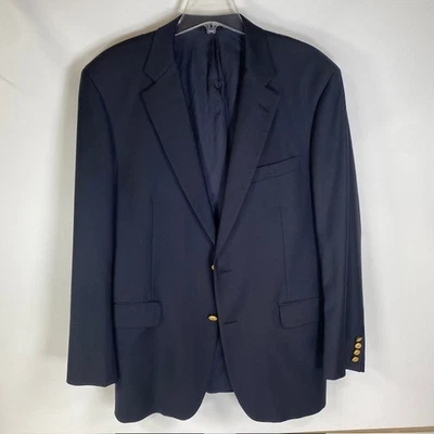 Brooks Brothers Country Club Navy Blue Wool Blazer Loro Piana Fabric 45L - Image 1 of 4