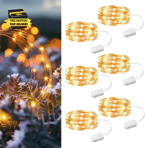 6 Pack Fairy Lights Battery Operated, 7Ft 20LED Mini Firefly Starry Lights Mason - Picture 1 of 6