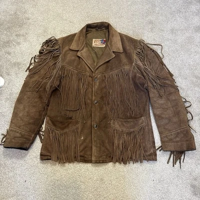 Schott Western Leather Fringe Jacket Vintage Country Rancher Mens Size 40 - Image 1 of 4