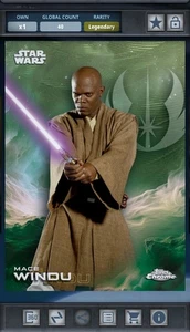 Topps Star Wars Card Trader Legendary 2025 Chrome Green Mace Windu - Picture 1 of 1