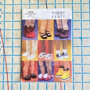 Uncut Doll Shoes Pattern for 18" Doll Vogue 7329 - Picture 1 of 3
