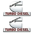 2pc Cum-mins Emblems Turbo Diesel Car Badges Nameplate Chrome Black Red