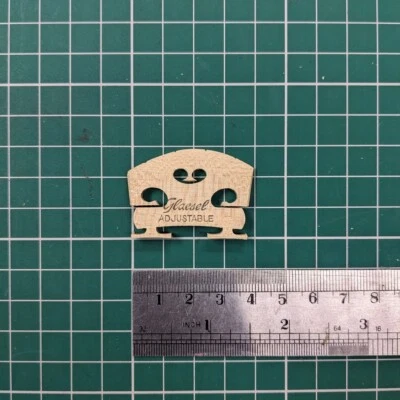 Puente de violín bajo Aubert à Mirecourt Glaesel 1/2, pies ajustables, inserto de ébano Foto 1 de 4