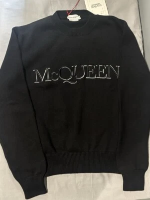 Alexander McQueen Crew Neck Black Embroidered Sweater Men’s Size M Authentic  - Image 1 of 4