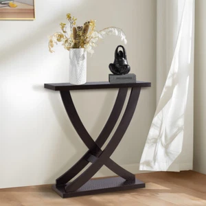 Rustic Small Console Table, 31" Wood Accent Sofa Table for Entryway, Espresso - Picture 1 of 7