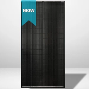 160W Xplorer All-Black Slimline Monocrystalline Cell Solar Panel - Picture 1 of 2