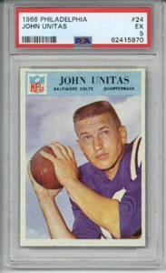 1966 PHILADELPHIA #24 JOHNNY UNITAS FOOTBALL CARD COLTS PSA 5 CENTERED LOW POP - Picture 1 of 2