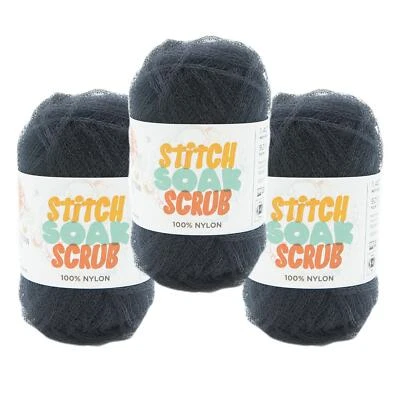 (3 Pack) Lion Brand Yarn Stitch Soak Scrub Nylon Yarn 781-153AJ, Graphite - Image 1 of 4