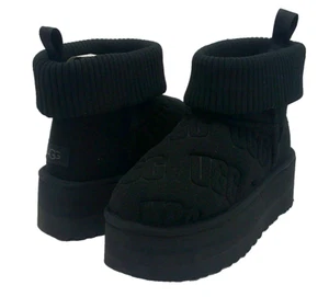 UGG CLASSIC MINI PLATFORM FELTED WOMEN BOOT SUEDE BLACK US 5 /UK 3 /EU 36 /JP 22 - Picture 1 of 6