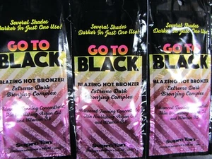 10 PACKETS SUPRE GO TO BLACK BLAZING HOT EXTREME DARK BRONZER TANNING LOTION - Picture 1 of 1
