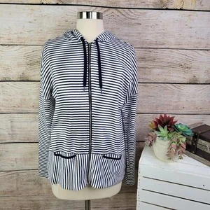 Vineyard Vines Hoodie mit durchgehendem Reißverschluss gestreift blau weiß Small - Bild 1 von 6