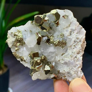 124G Top Natural chalcopyrite Crystal Cluster mineral specimen reiki - Picture 1 of 17