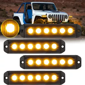 For Truck Jeep Wrangler JK 4x 5" Amber LED Fender Lights DRL Turn/Running Lights - Picture 1 of 10