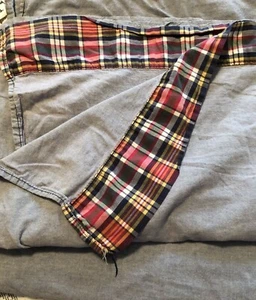 Vtg Ralph Lauren Blue Chambray Flat Sheet Queen Kennebunkport Plaid Red READ - Picture 1 of 7